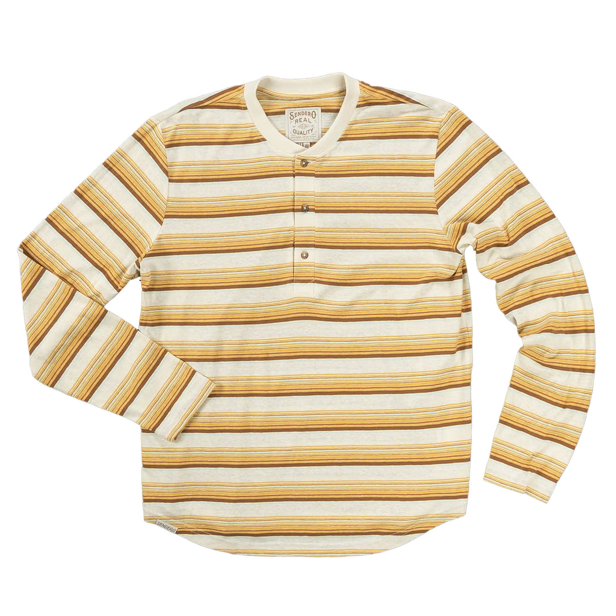 The Maverick Henley - Striped Brown