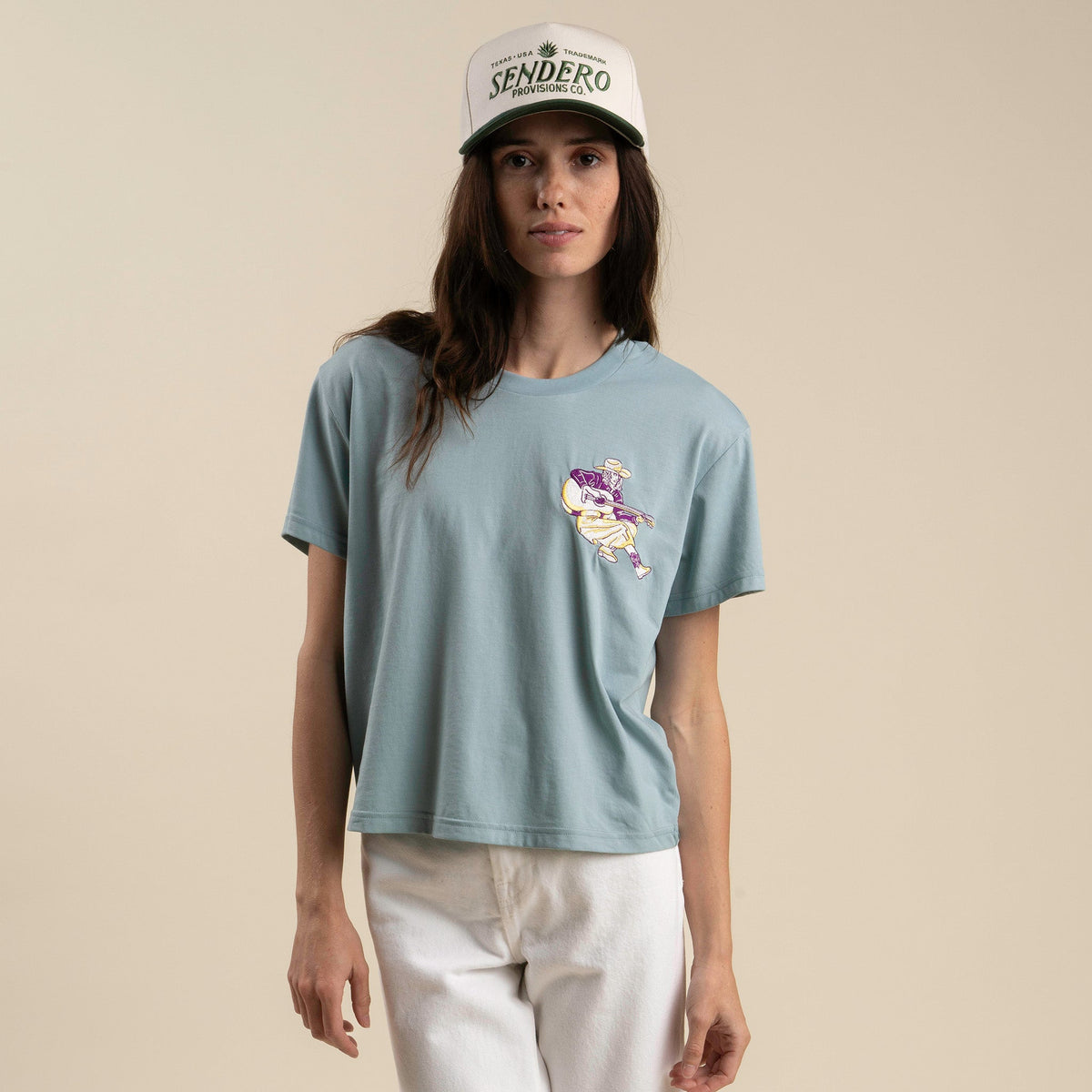 Play A Song Boxy Tee - Sterling Blue