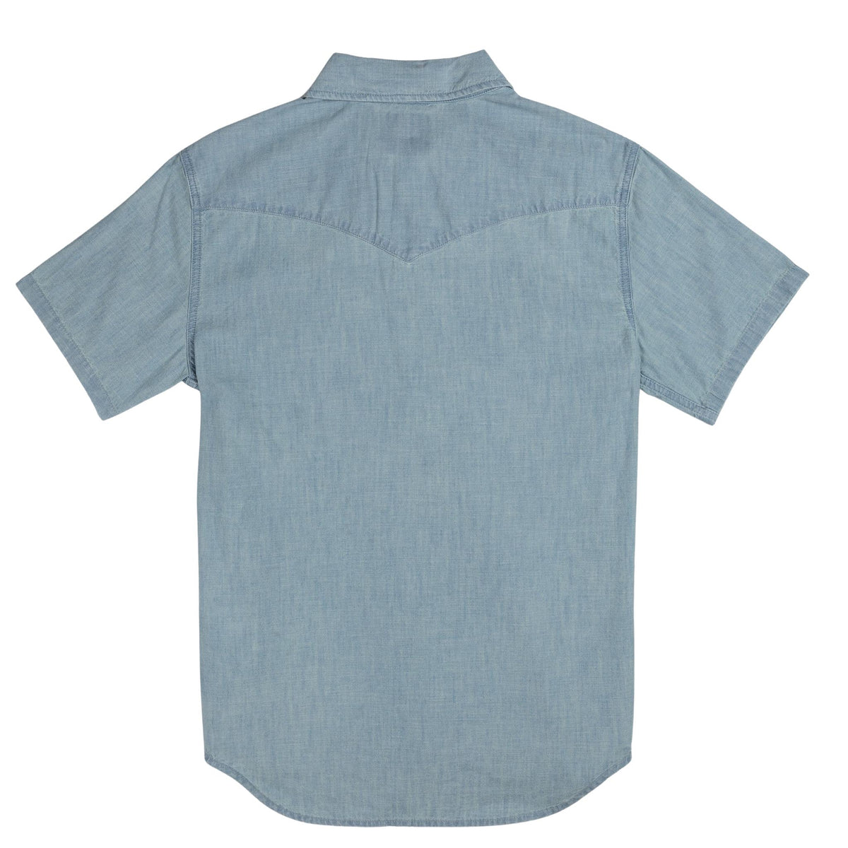 The Wyatt Pearl Snap Short Sleeve Solid Shirt - Washed Indigo Chambray