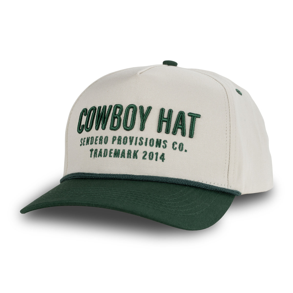 Cowboy Hat - Cream/Green