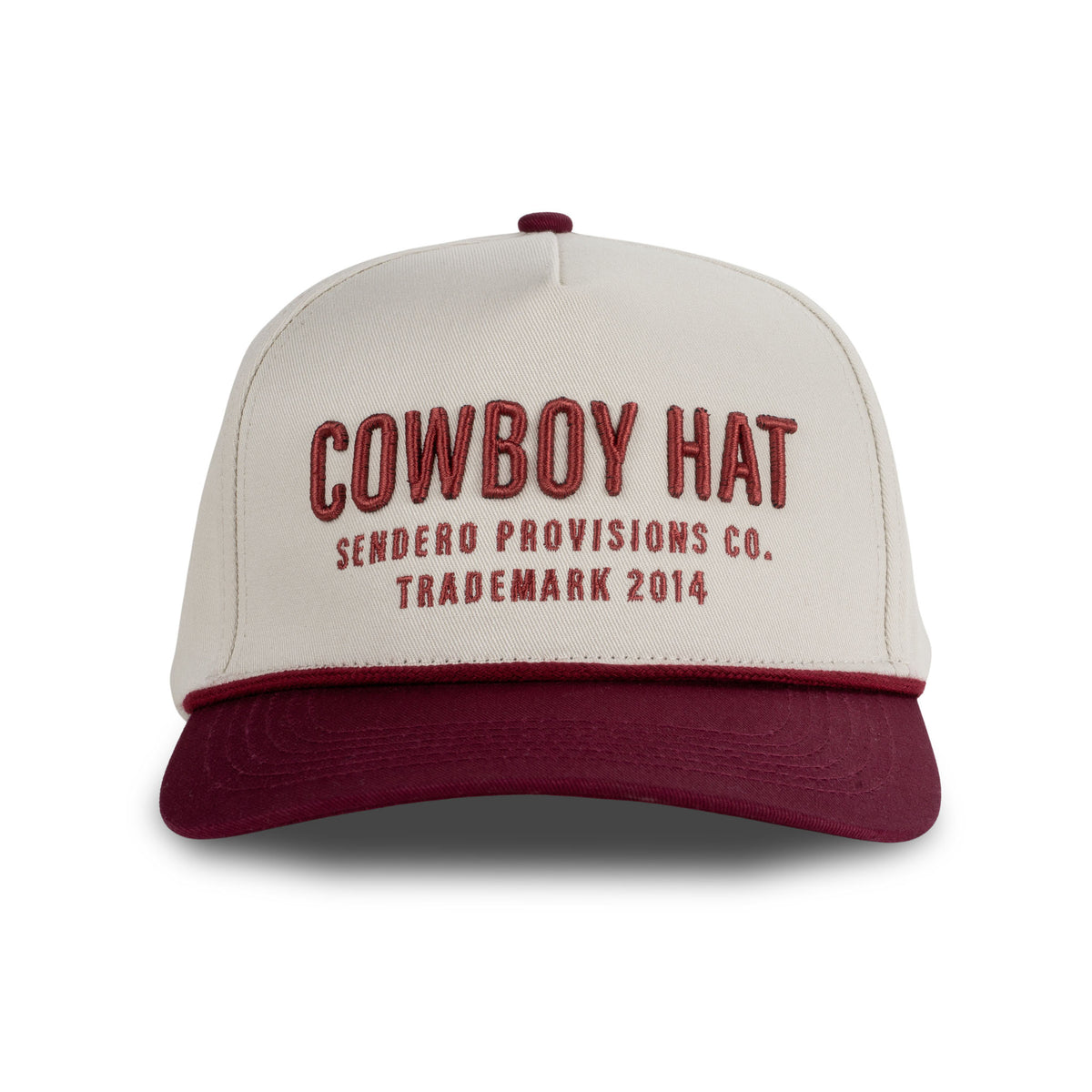 Cowboy Hat - Cream/Maroon