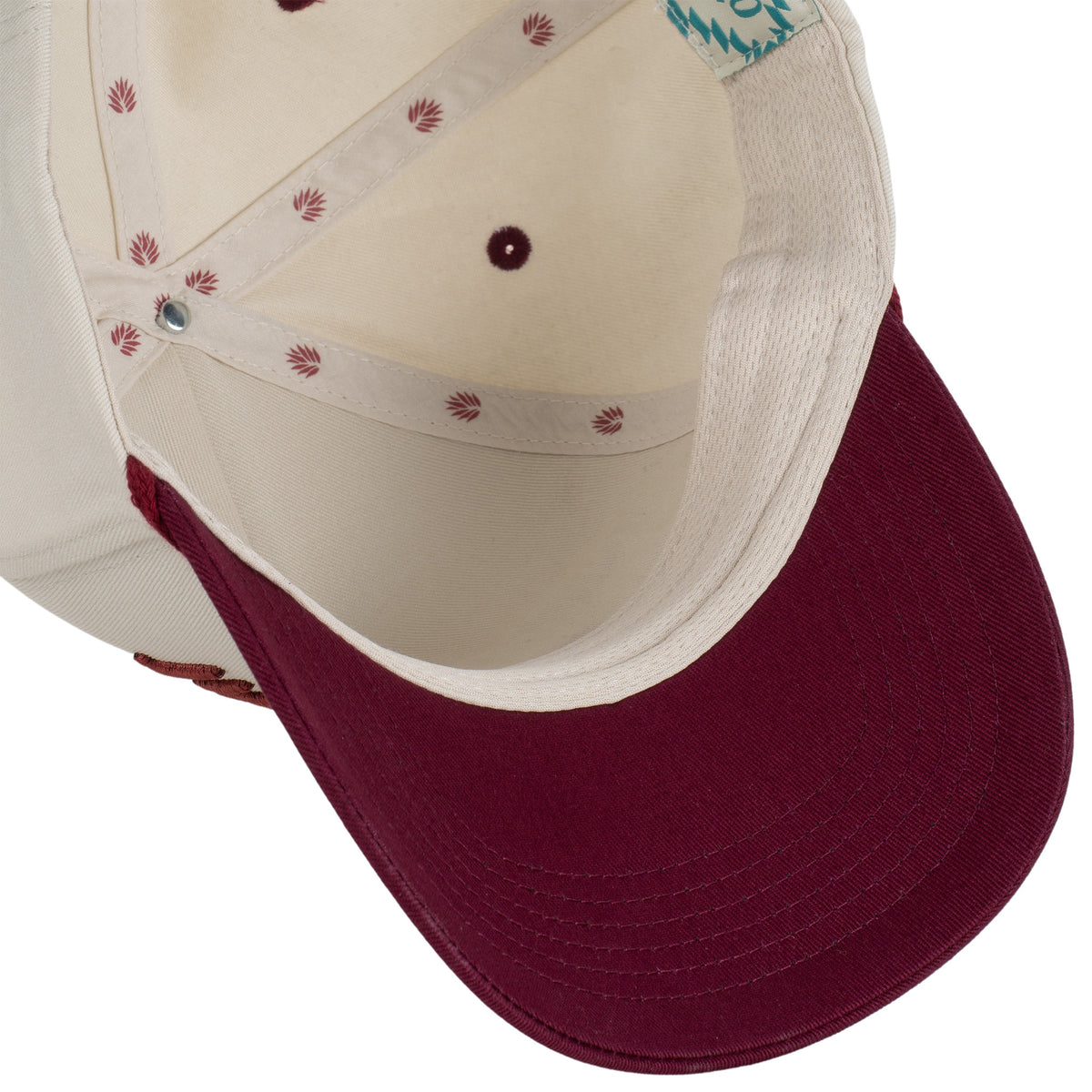 Cowboy Hat - Cream/Maroon