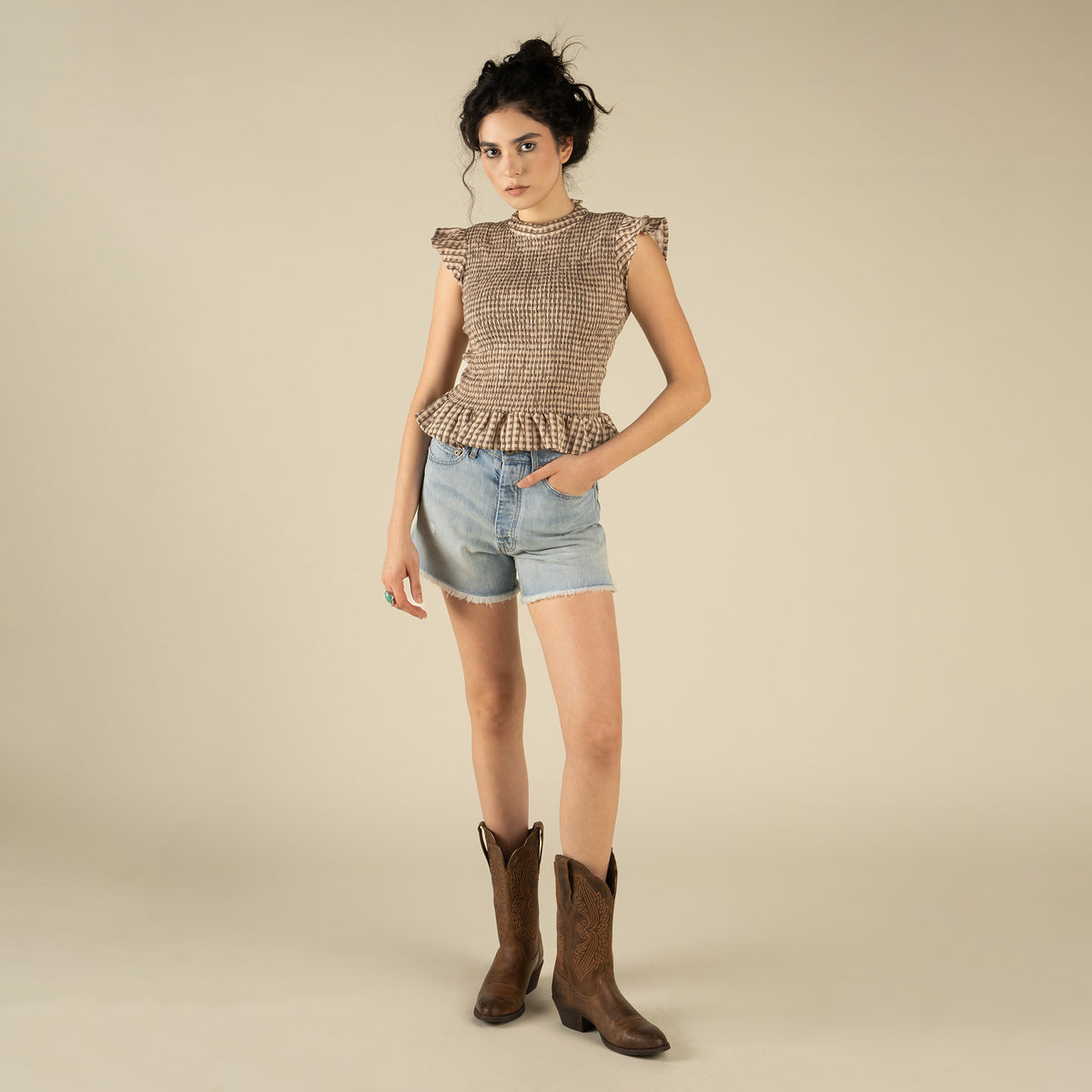Junia Low Waist Denim Short - Sun Fade Blue