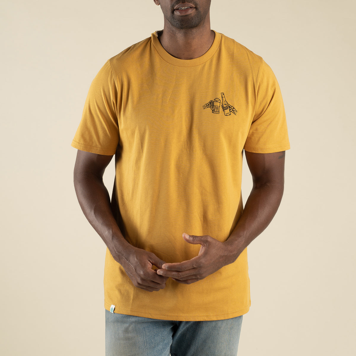 Shootin' Hand Salud T-Shirt - Goldenrod