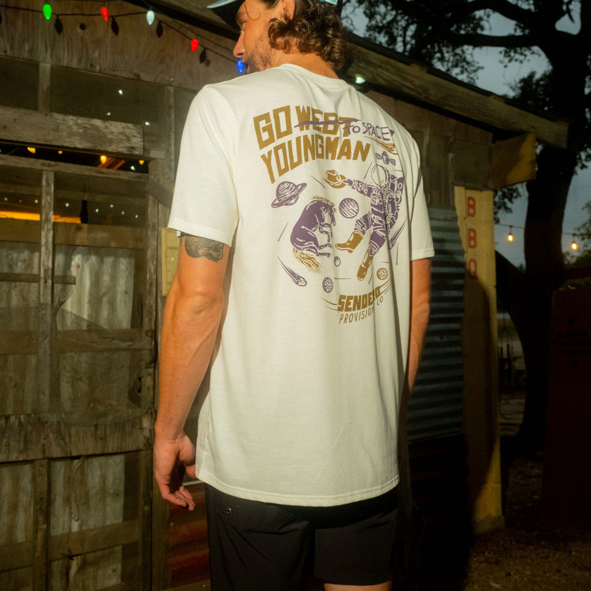 To Space T-Shirt - Vintage White