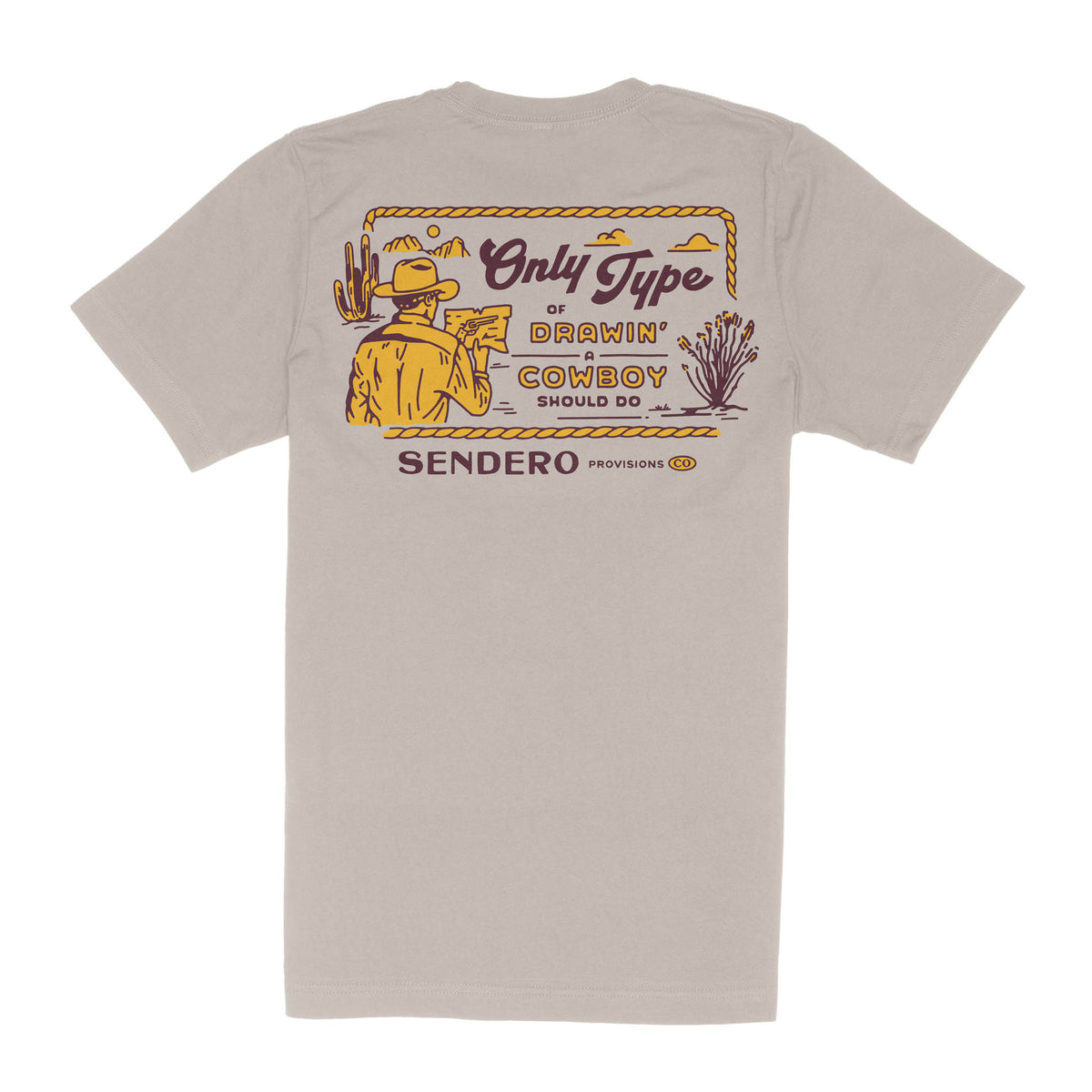 Cowboy Drawin' T-Shirt - Sand