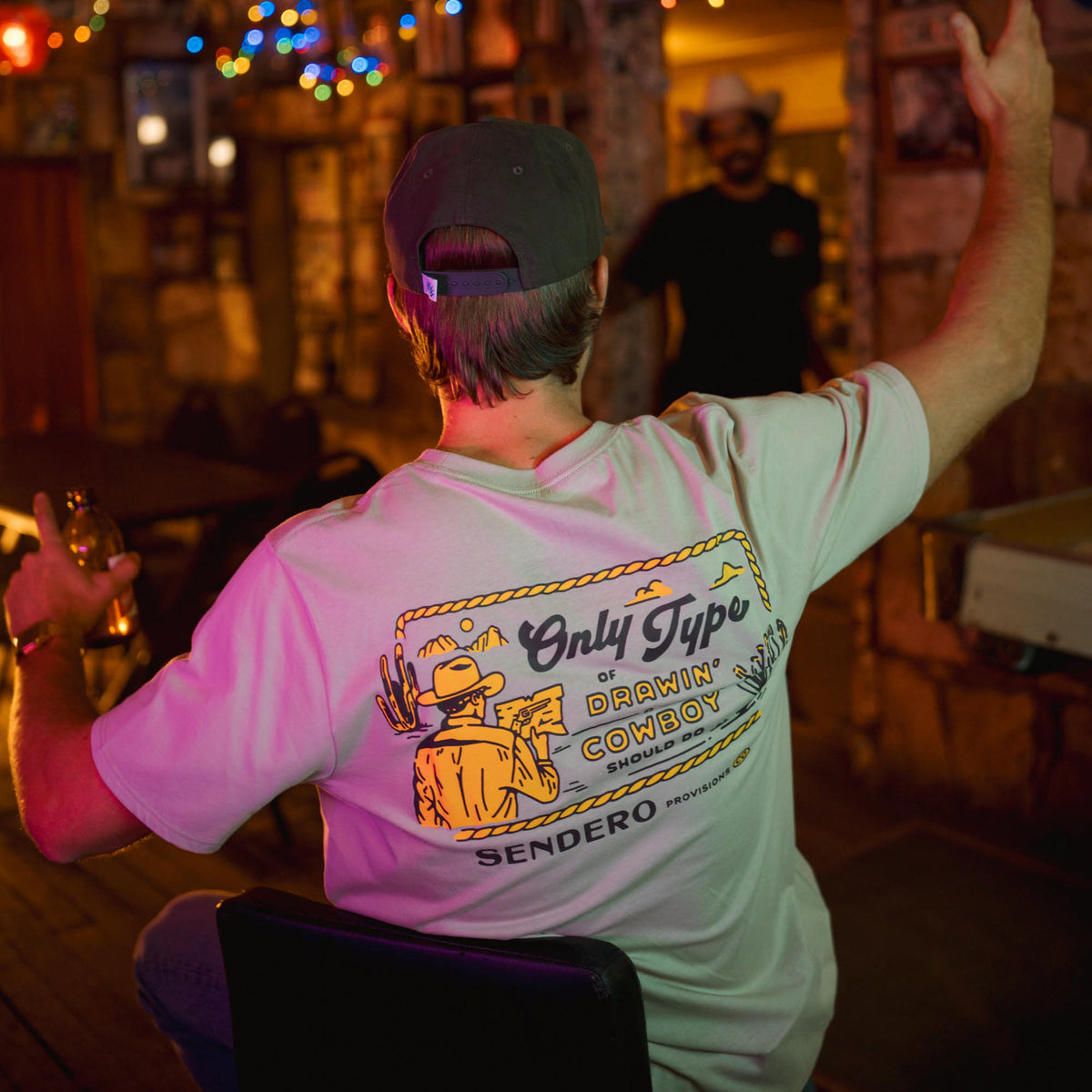 Cowboy Drawin' T-Shirt - Sand