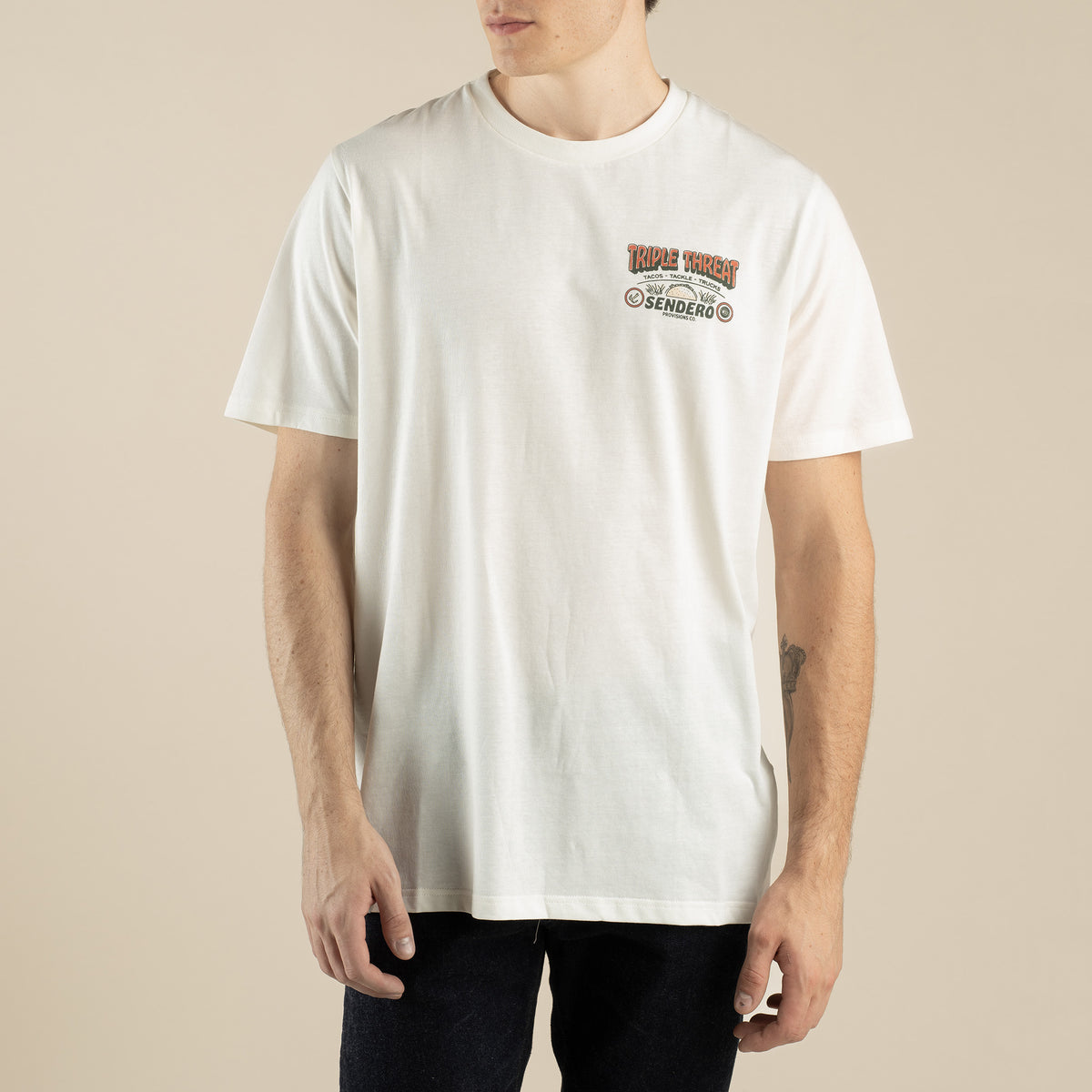 Triple Threat T-Shirt - Vintage White