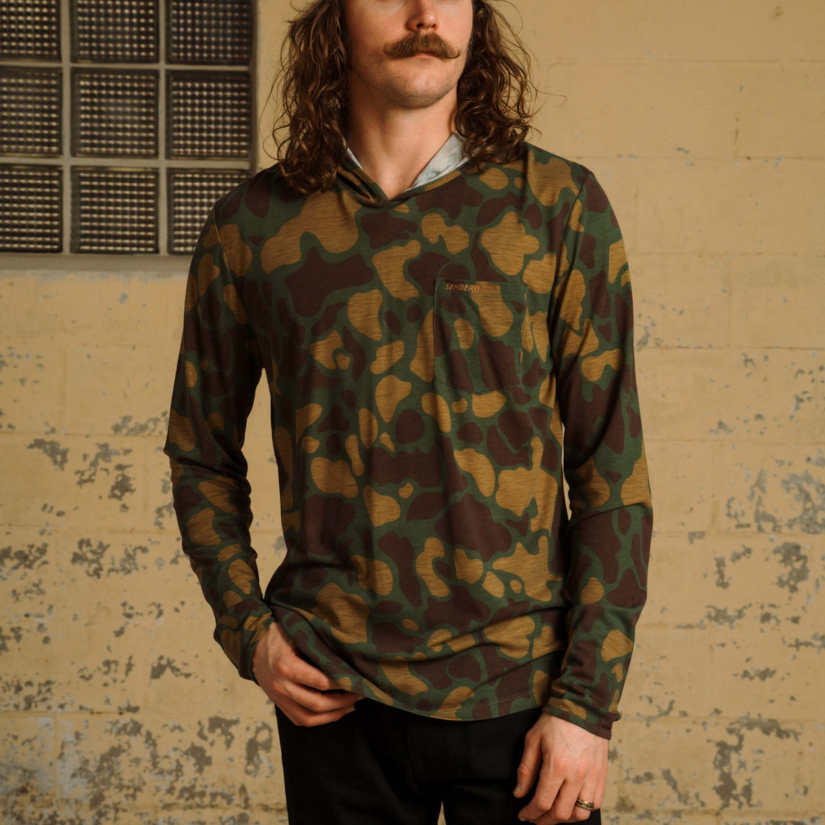 Yucatan Bamboo Hoodie Tech Long Sleeve Shirt - Forest Camo