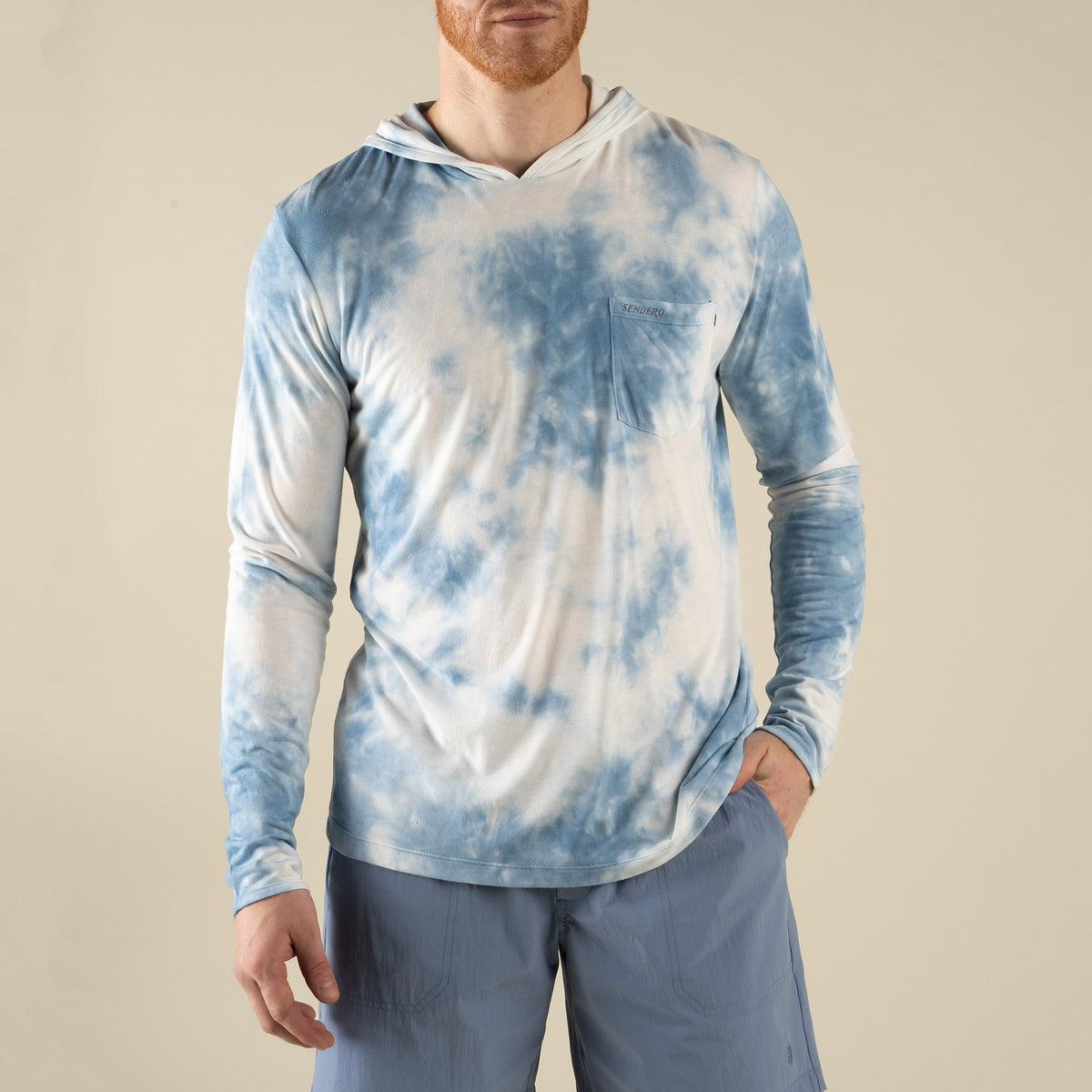 Yucatan Bamboo Hoodie Tech Long Sleeve Shirt - Tie Dye - Senderohead