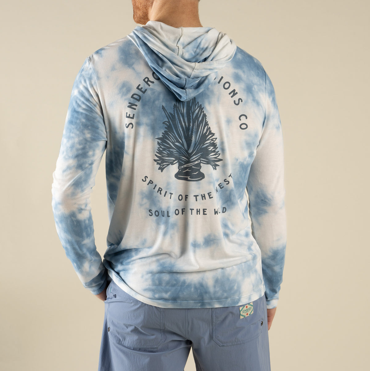 Yucatan Bamboo Hoodie Tech Long Sleeve Shirt - Tie Dye - Senderohead