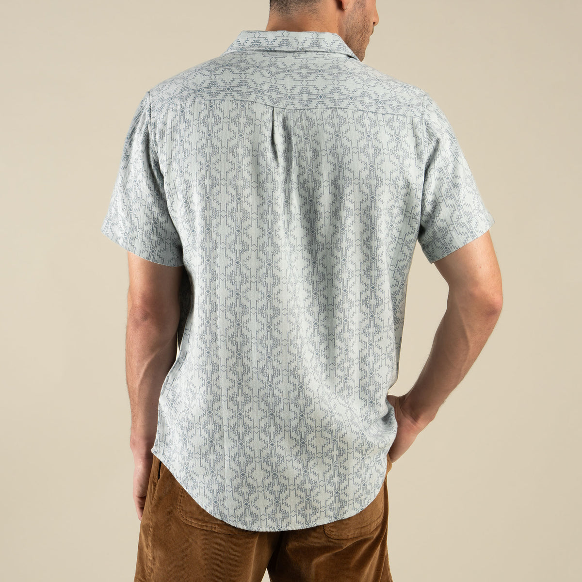 City Slicker Button Up Short Sleeve - Arizola Chevron - Faded Blue