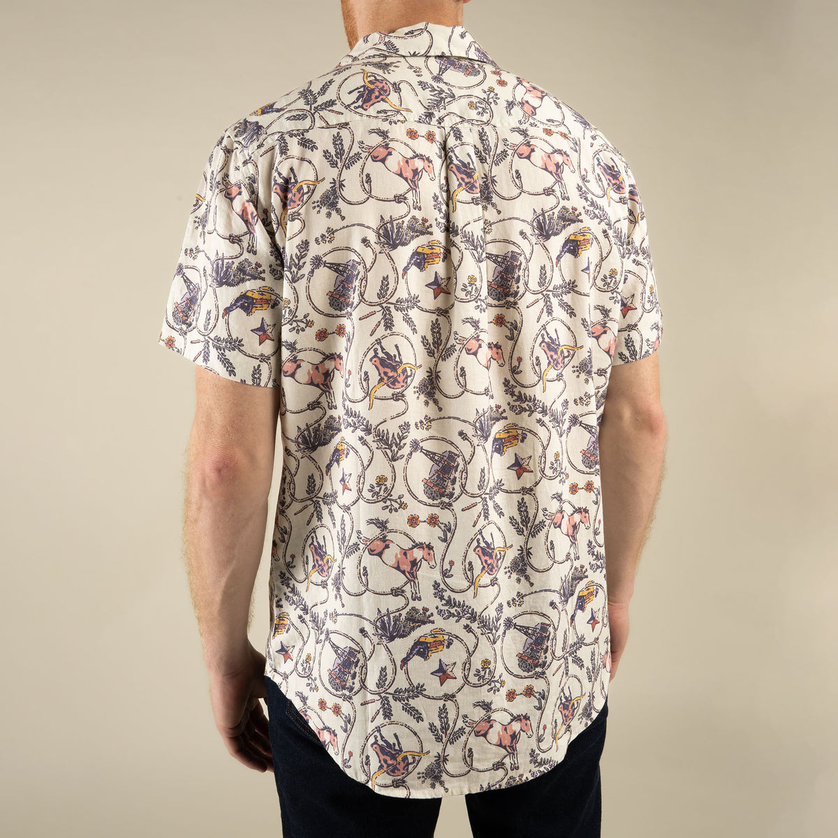 City Slicker Button Up Short Sleeve - High Lonesome - Ivory/Navy