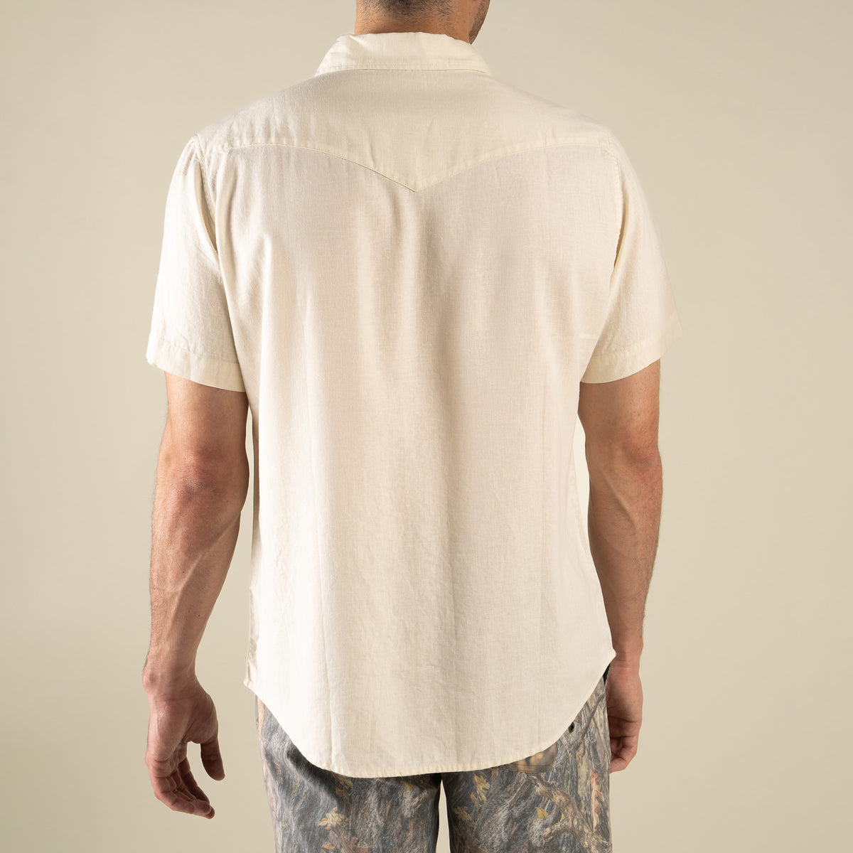 The Wyatt Pearl Snap Short Sleeve Solid Shirt - Antique White