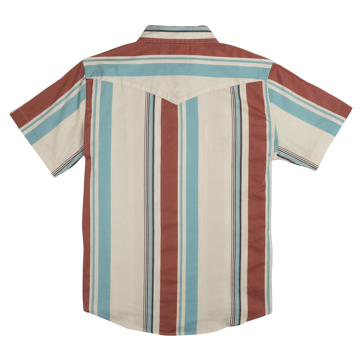 The Wyatt Pearl Snap Short Sleeve Print Shirt - Stagecoach Stripe - Red/Blue