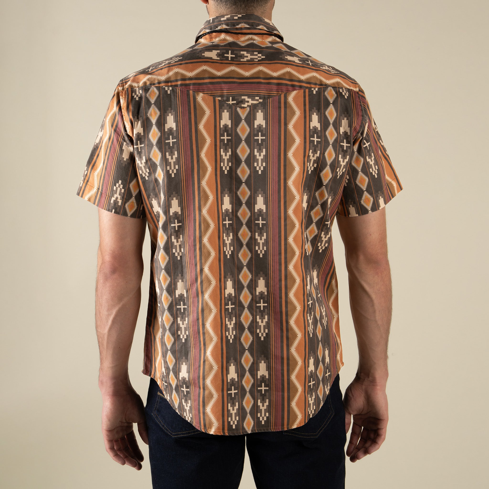 The Wyatt Pearl Snap Short Sleeve Print Shirt - Tempe Stripe