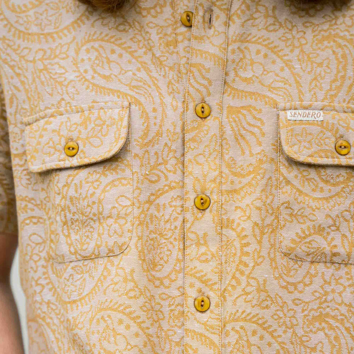 Boquillas Short Sleeve Shirt - Wildrose Paisley - Gold