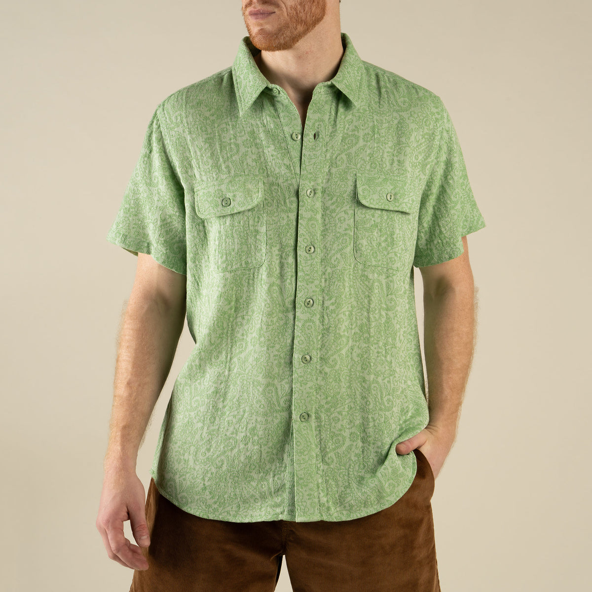 Boquillas Short Sleeve Shirt - Wildrose Paisley - Green