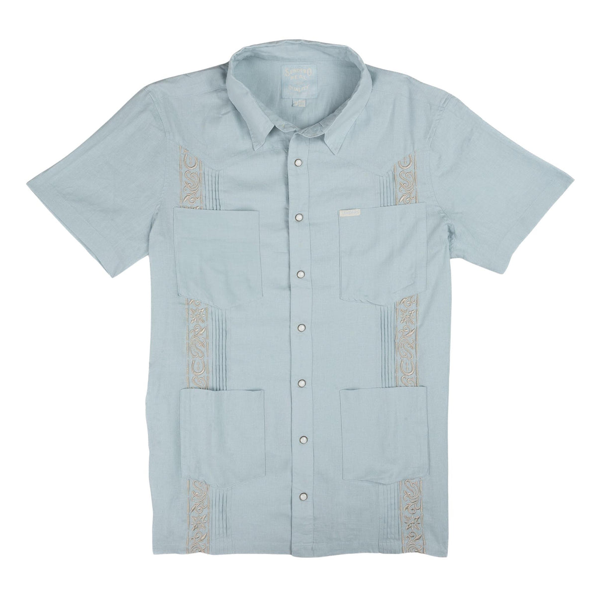 Caballero Guayabera Short Sleeve Shirt - Faded Blue