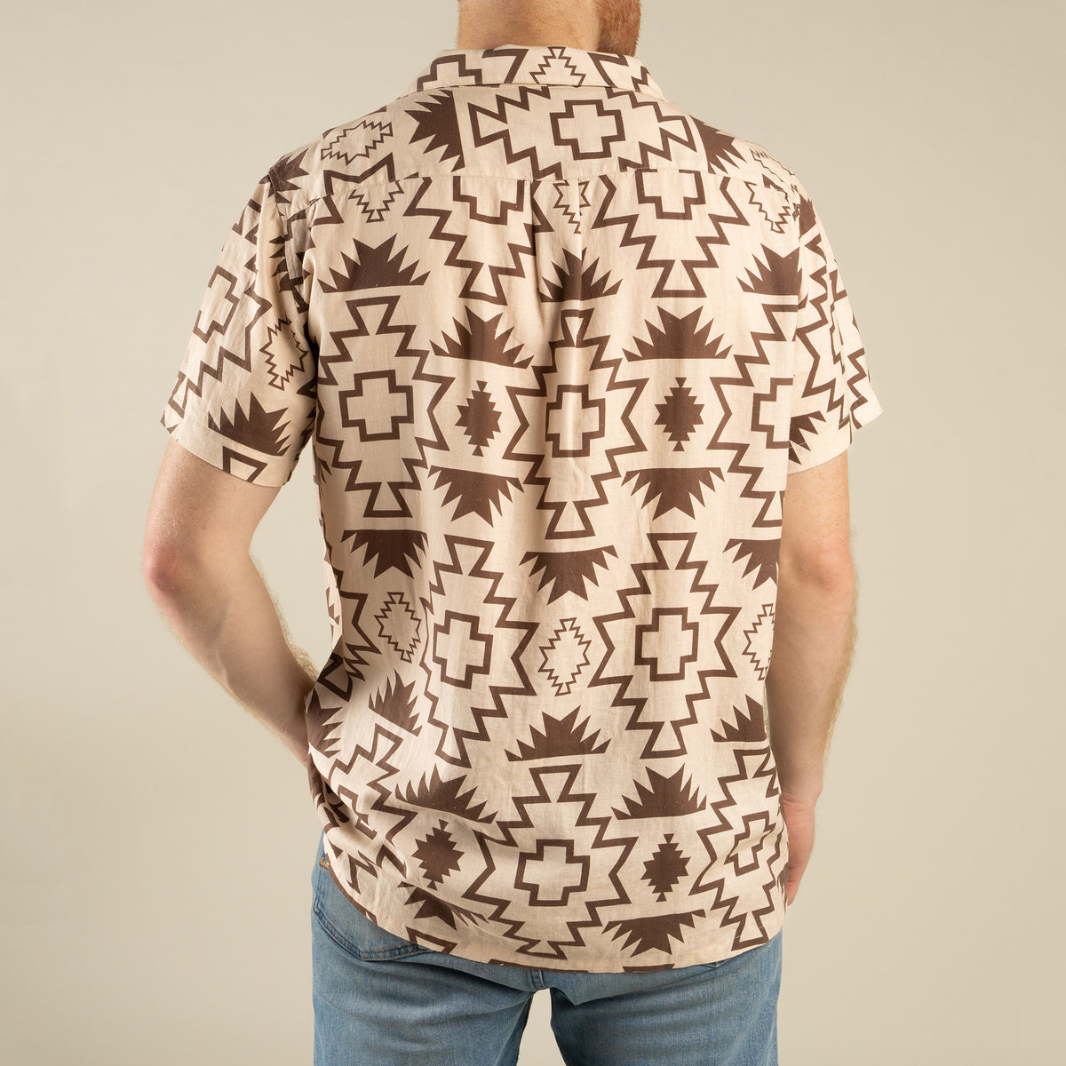 The Padre Shirt - Chama Chevron - Cream/Brown