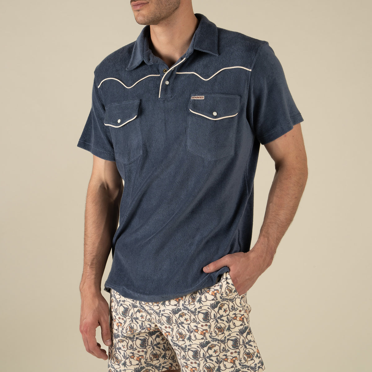 Cantina Terry Polo - Vintage Indigo
