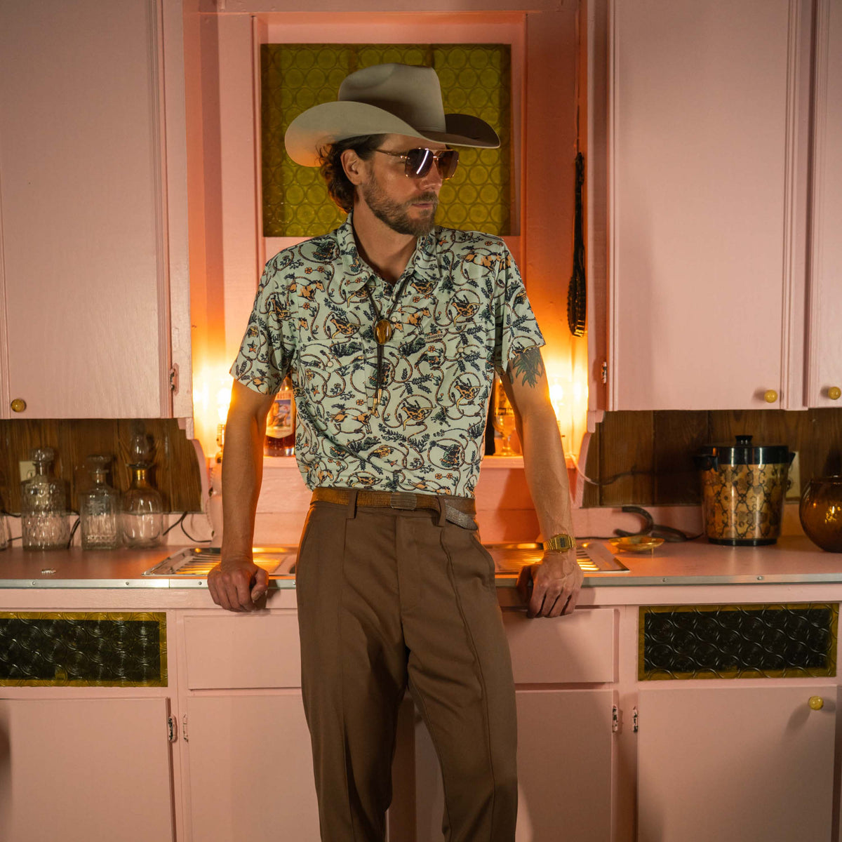 Cantina Pique Polo Short Sleeve Shirt - High Lonesome - Dusty Teal