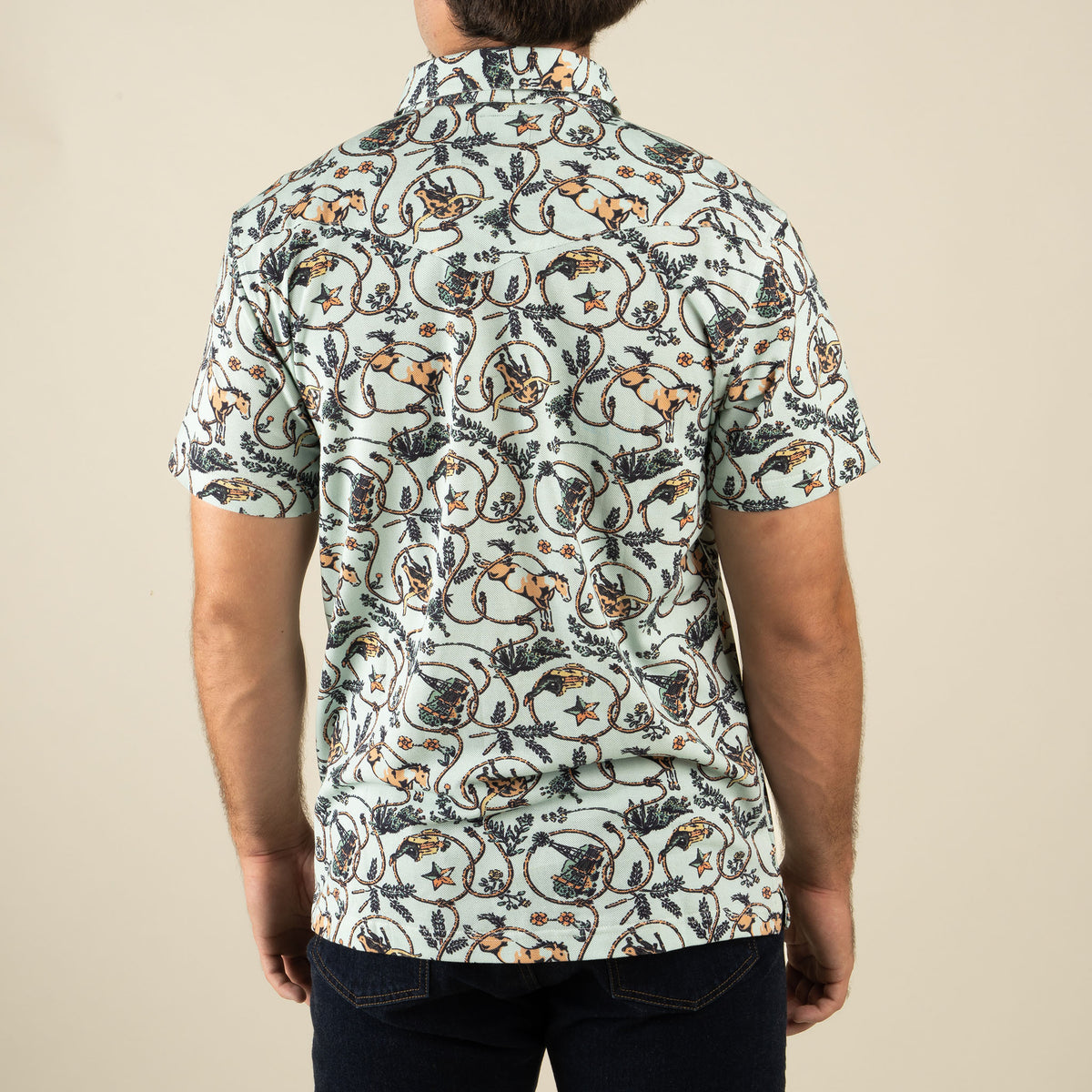 Cantina Pique Polo Short Sleeve Shirt - High Lonesome - Dusty Teal