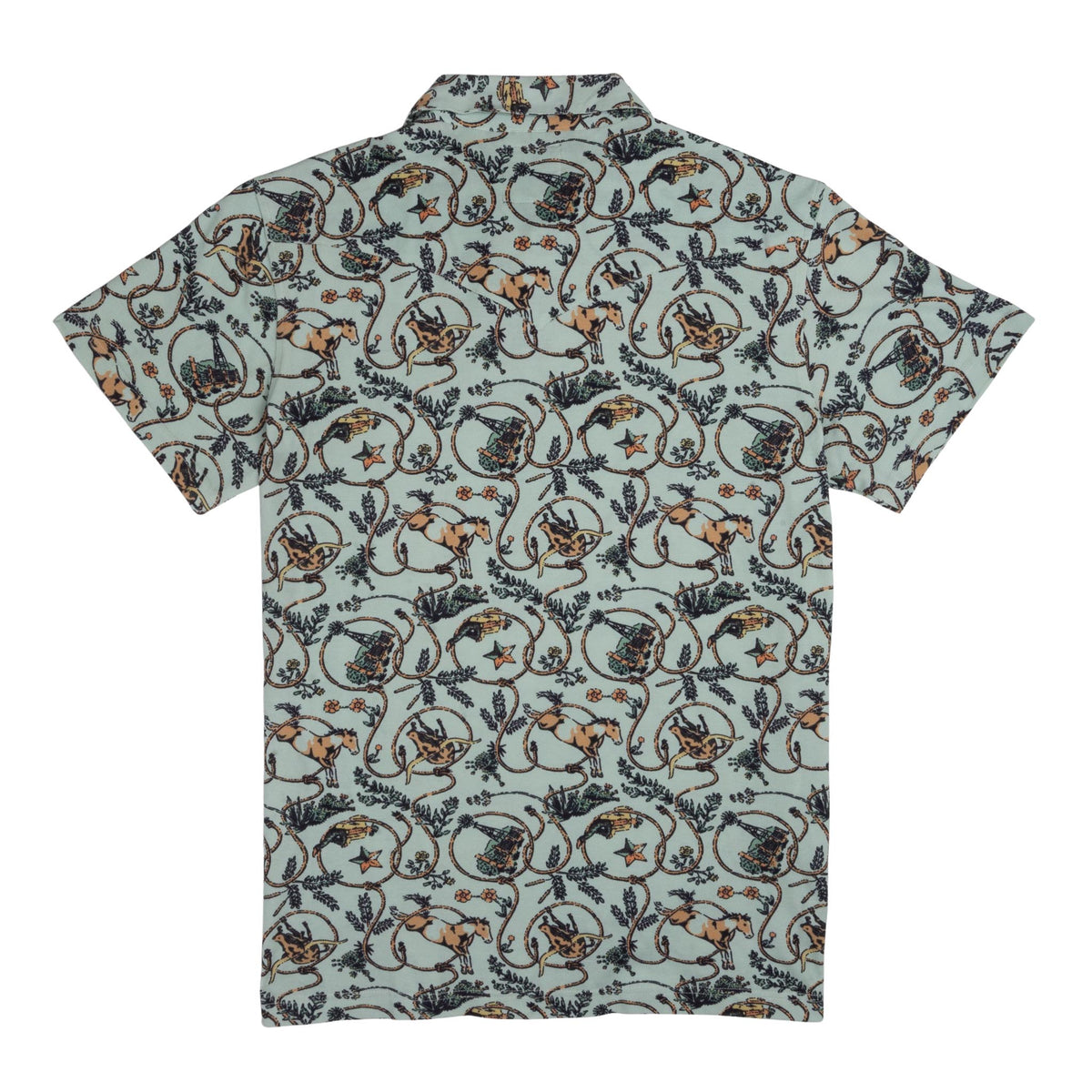 Cantina Pique Polo Short Sleeve Shirt - High Lonesome - Dusty Teal
