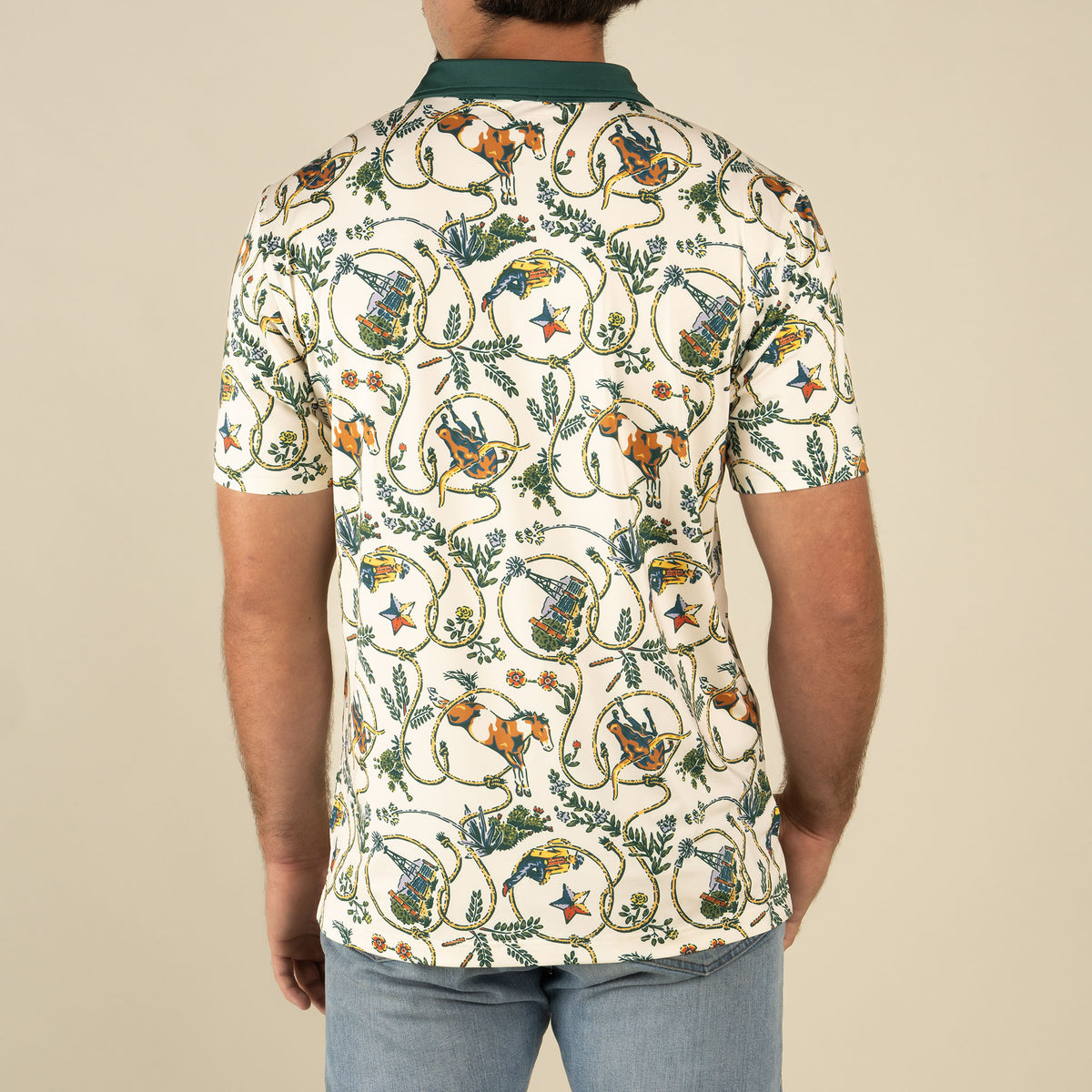 High Noon Performance Polo - Rope Print