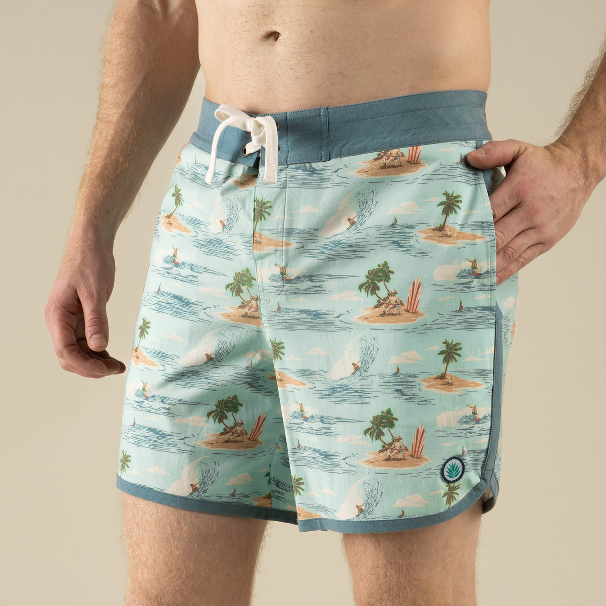 Point Bar Boardshort - Malibu Cowboy - Light Blue