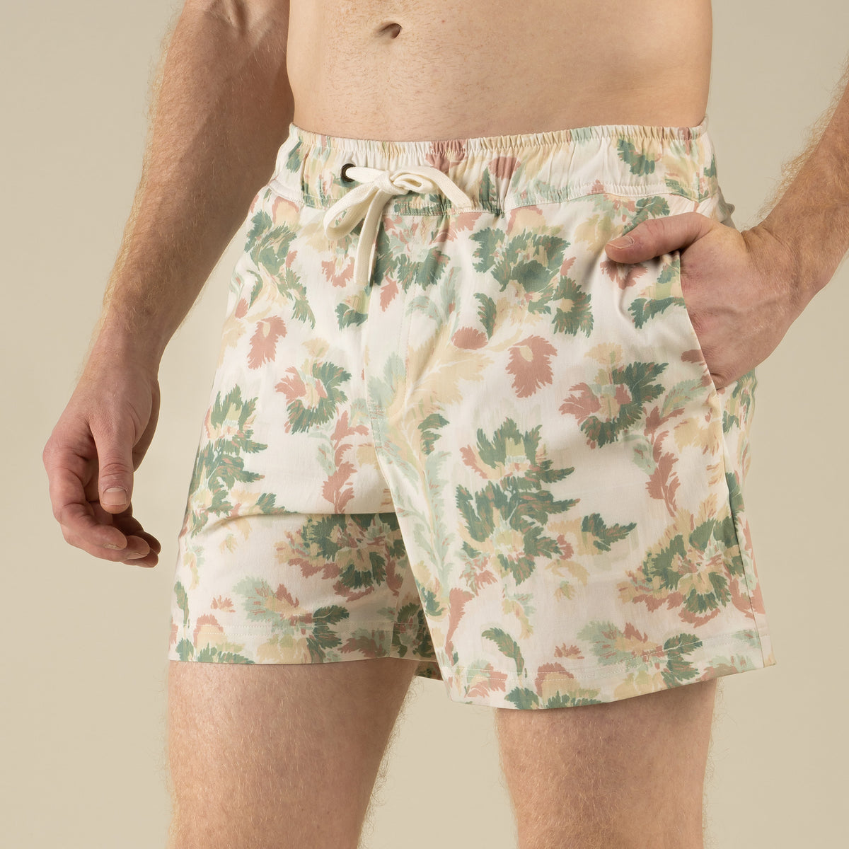 The Barton Elastic Boardshort - Alondra - Cream/Green