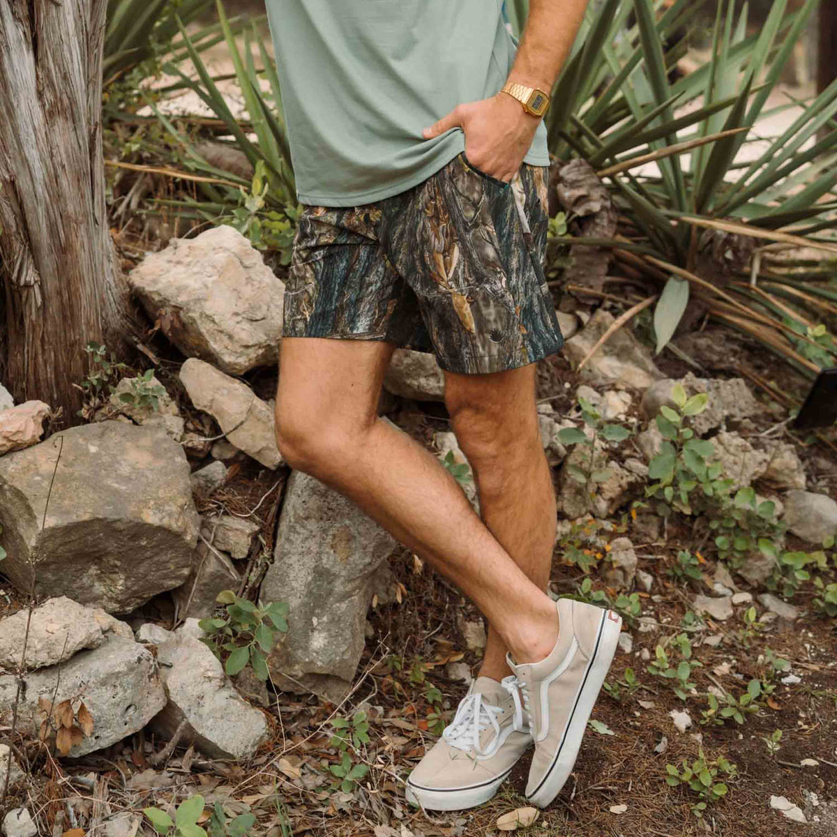 Bajada Hybrid Shorts - Will Tree Camo