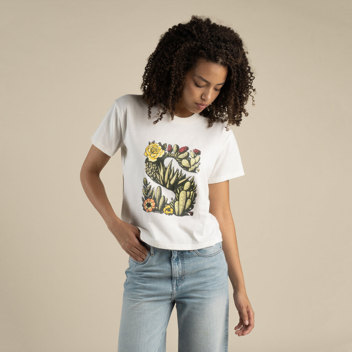 Desert Mark Boxy Tee - Vintage White