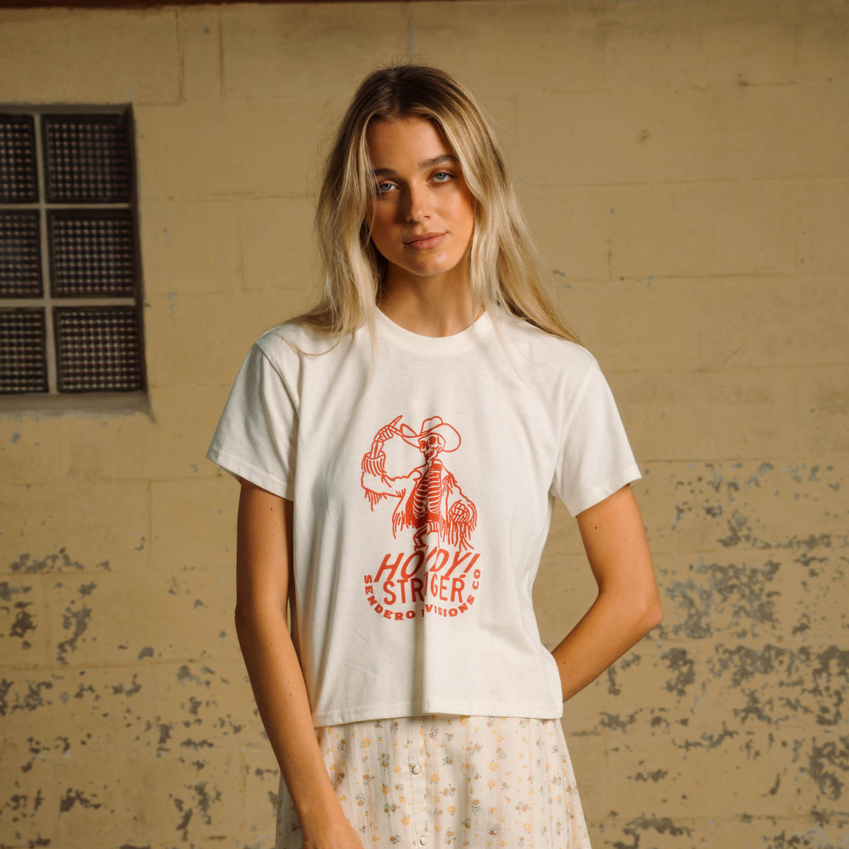Howdy Stranger Boxy Tee - Vintage White