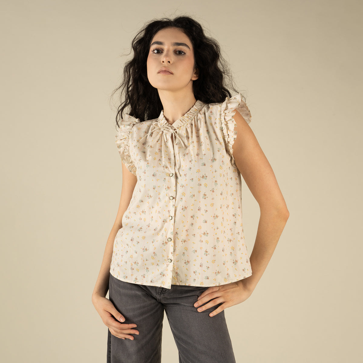The Paloma Blouse - Dustbloom - Cream