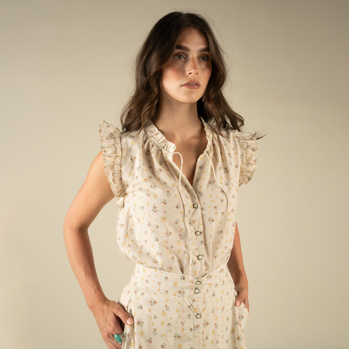The Paloma Blouse - Dustbloom - Cream