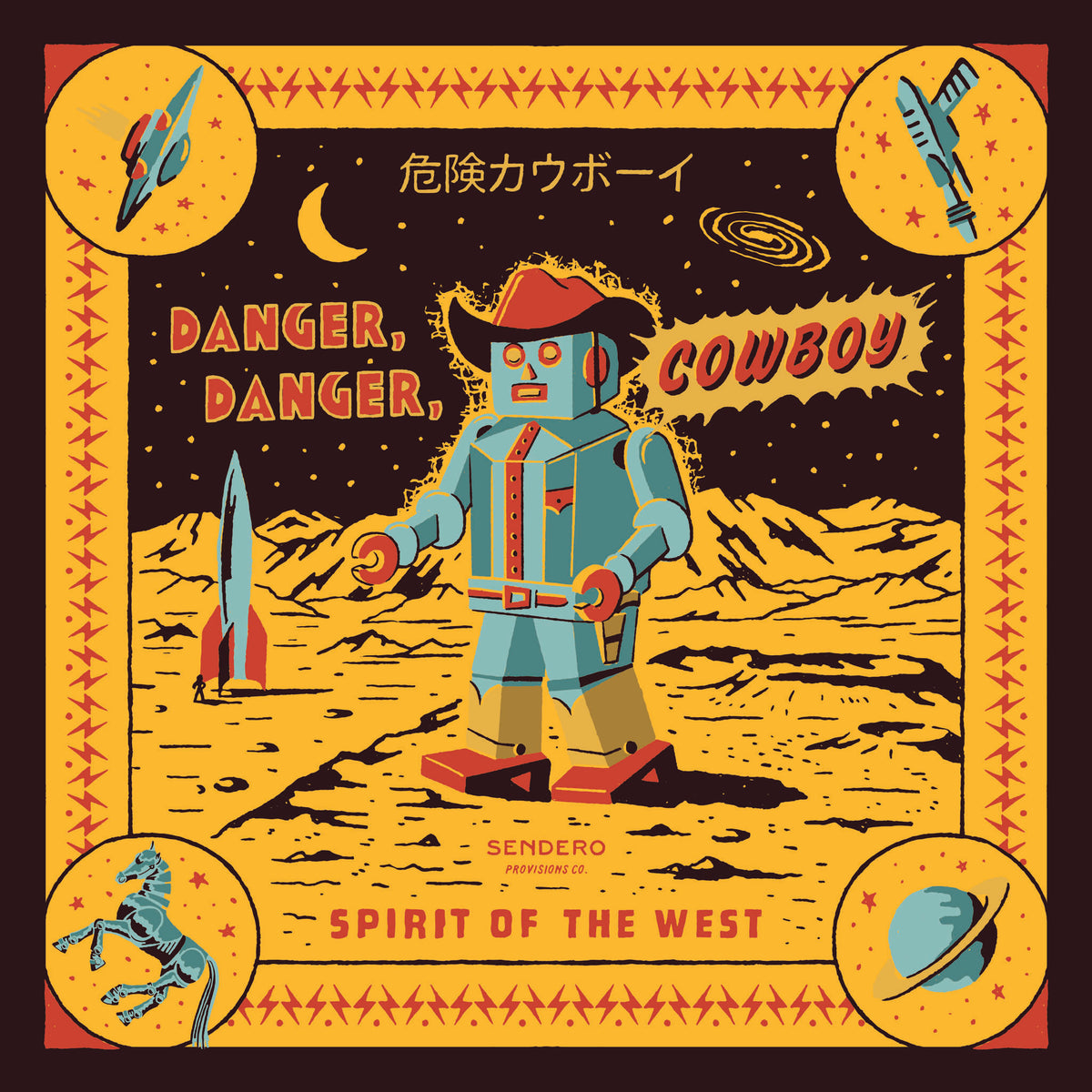 Danger Cowboy Bandana - Gold