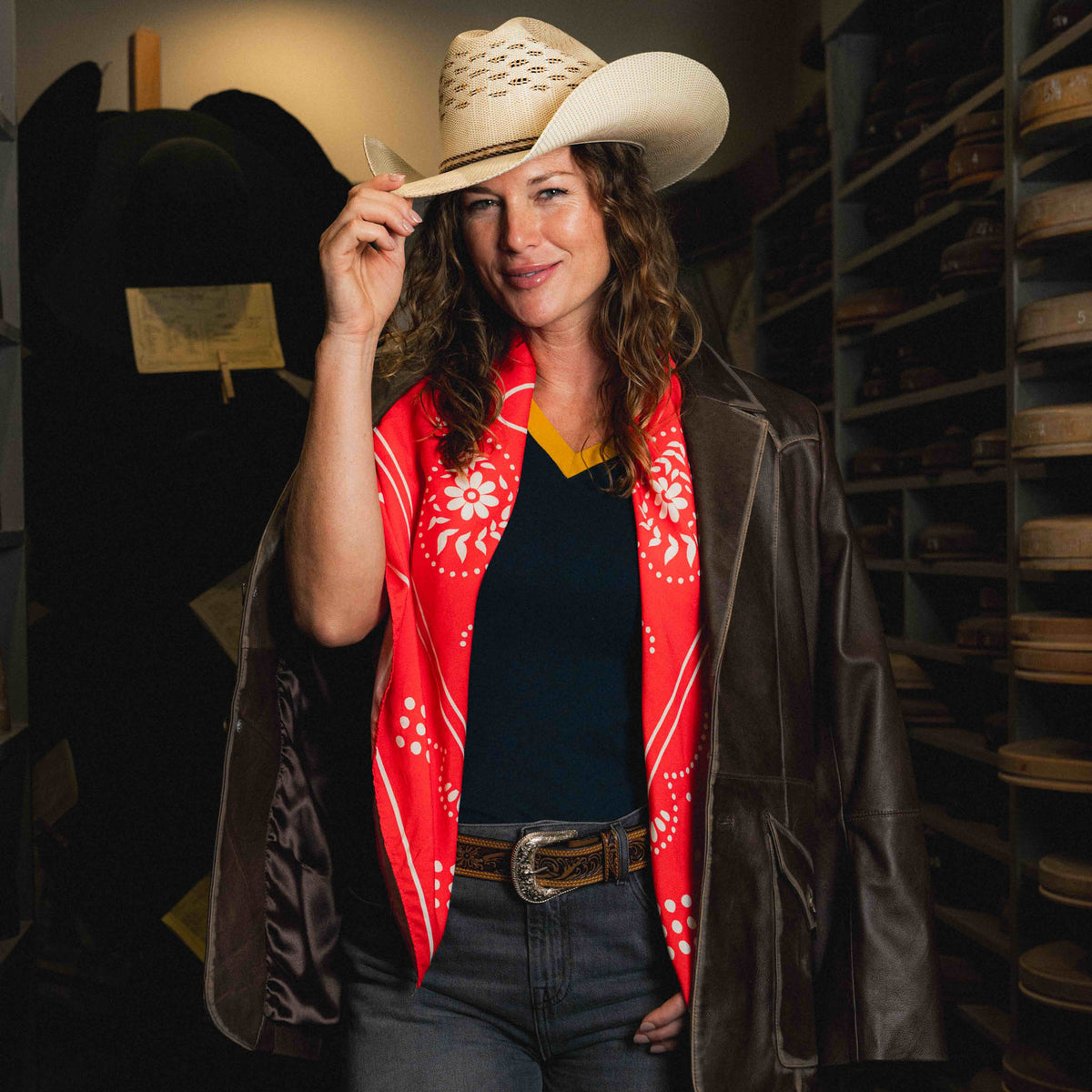 Sendero x Standard Hat Works Bandana Scarf - Red/White