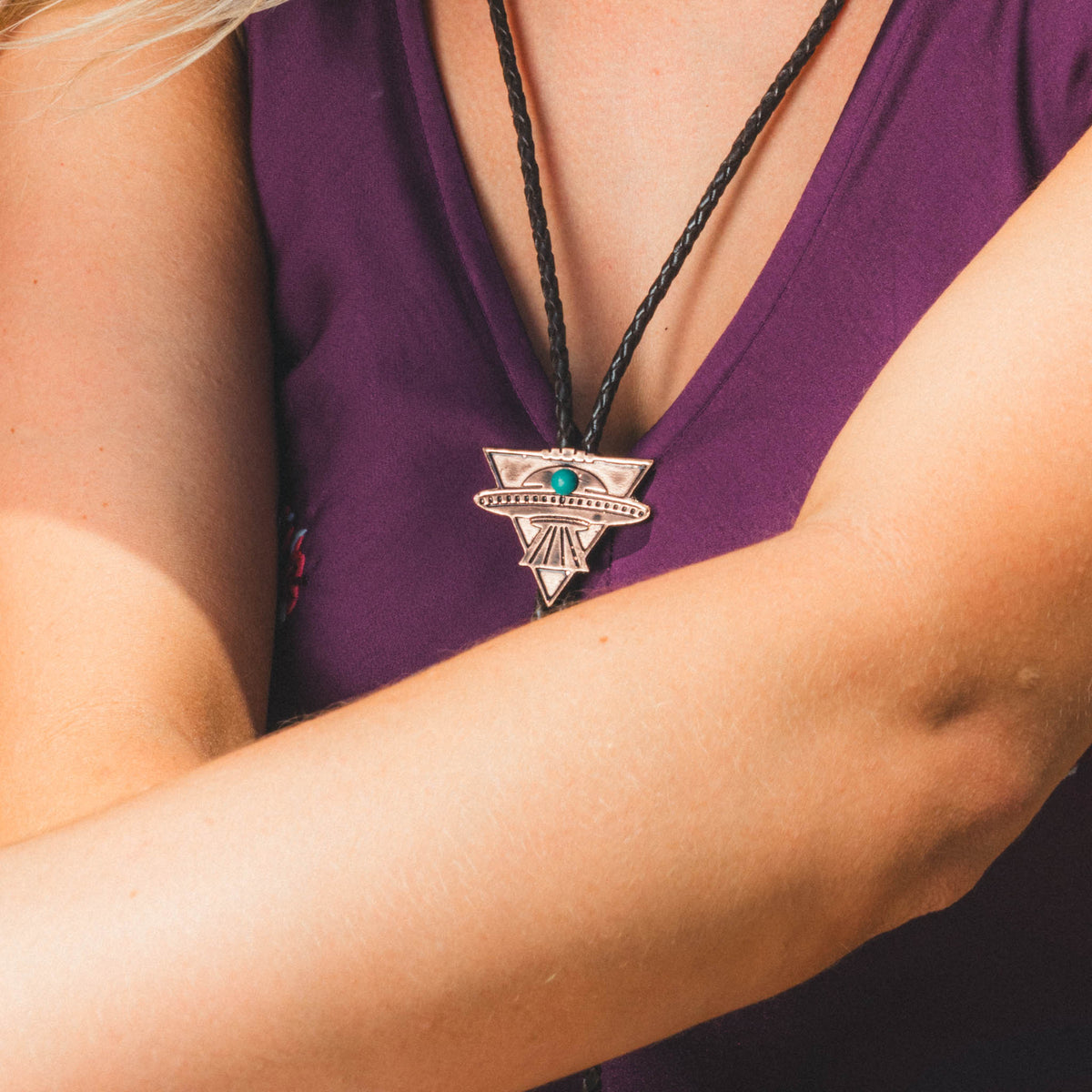 UFO Bolo Tie - Antique Bronze