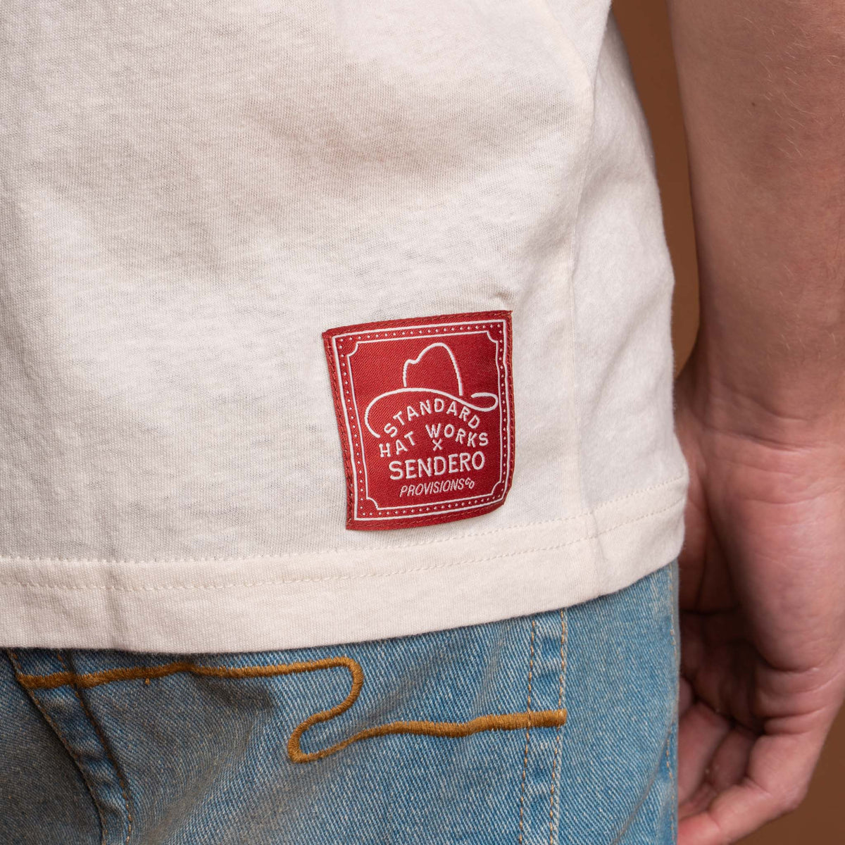 Sendero x Standard Hat Works Raglan T-Shirt - Worn White/Rust