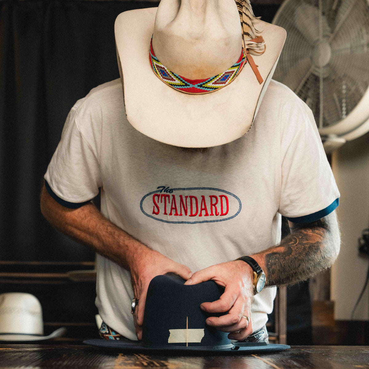 Set the Standard Ringer T-Shirt - Worn White