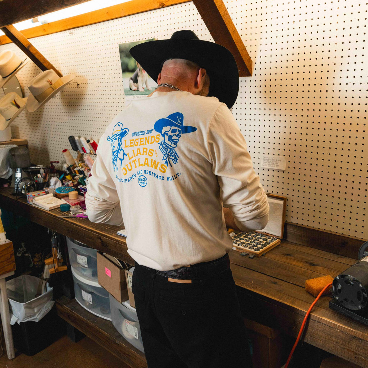 Legends and Outlaws Washed Long Sleeve T-Shirt - Worn White