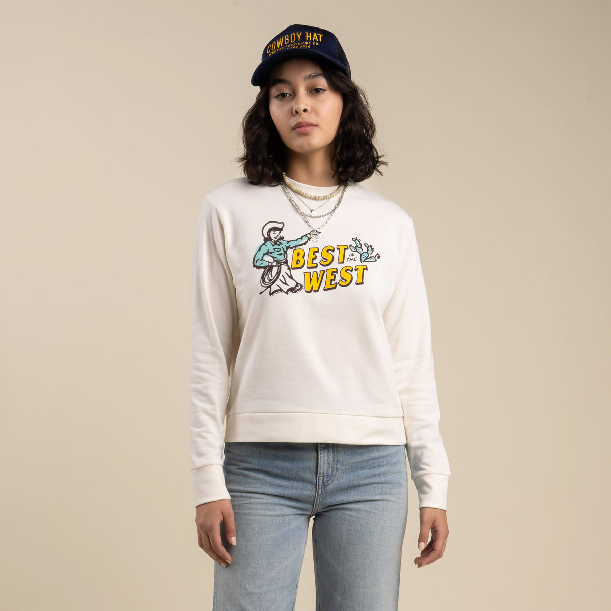 Best in the West Women's Sweatshirt - Vintage White