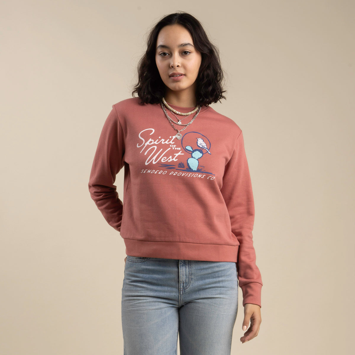 Cactus Wren Women's Sweatshirt - Dusty Mauve