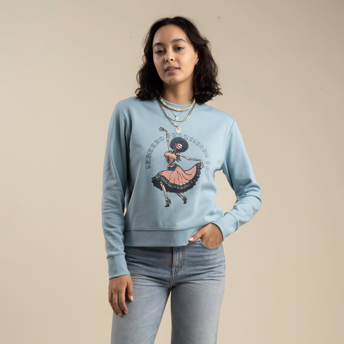 Viejones Women's Sweatshirt - Sterling Blue