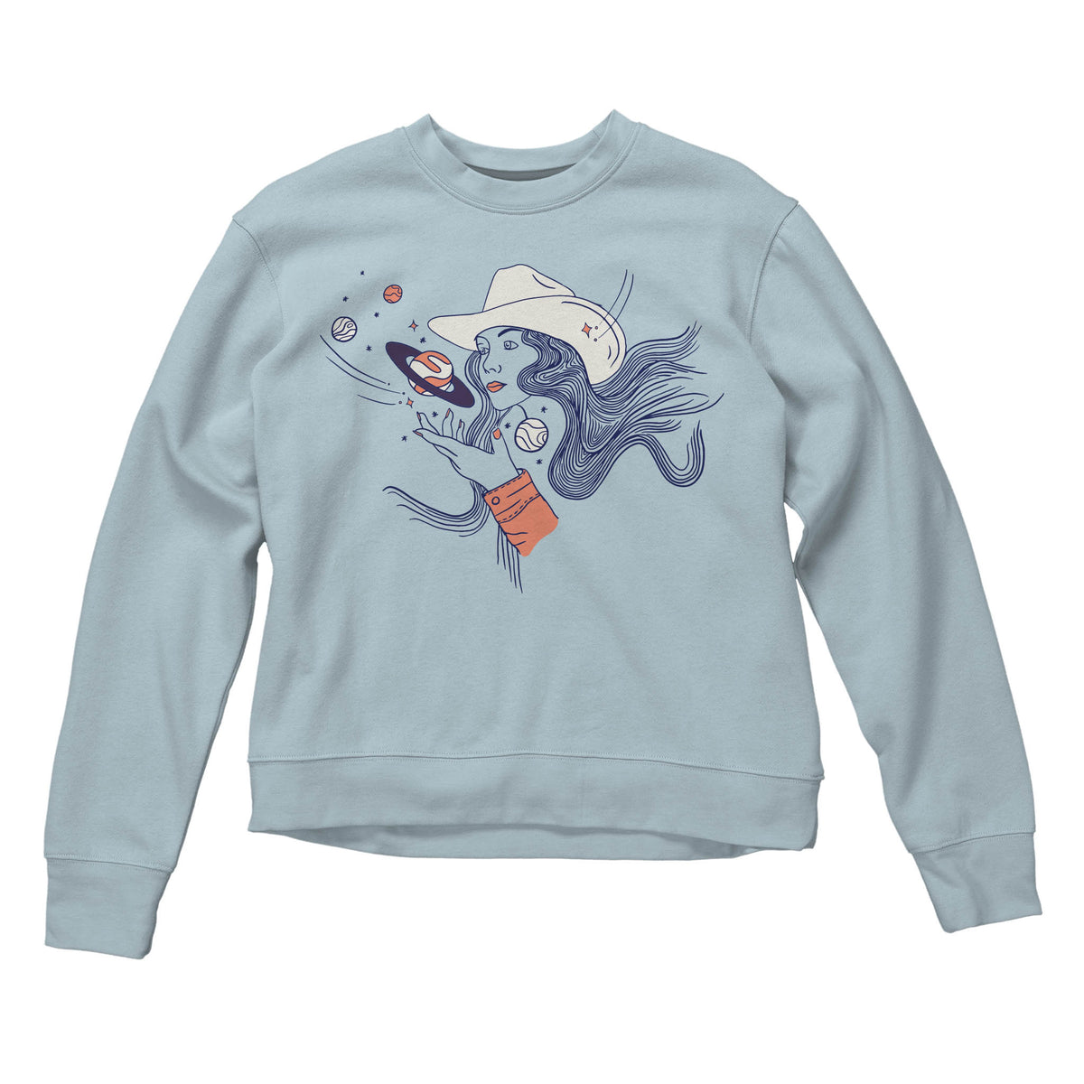 Cosmic Cowgirl Women's Sweatshirt - Sterling Blue