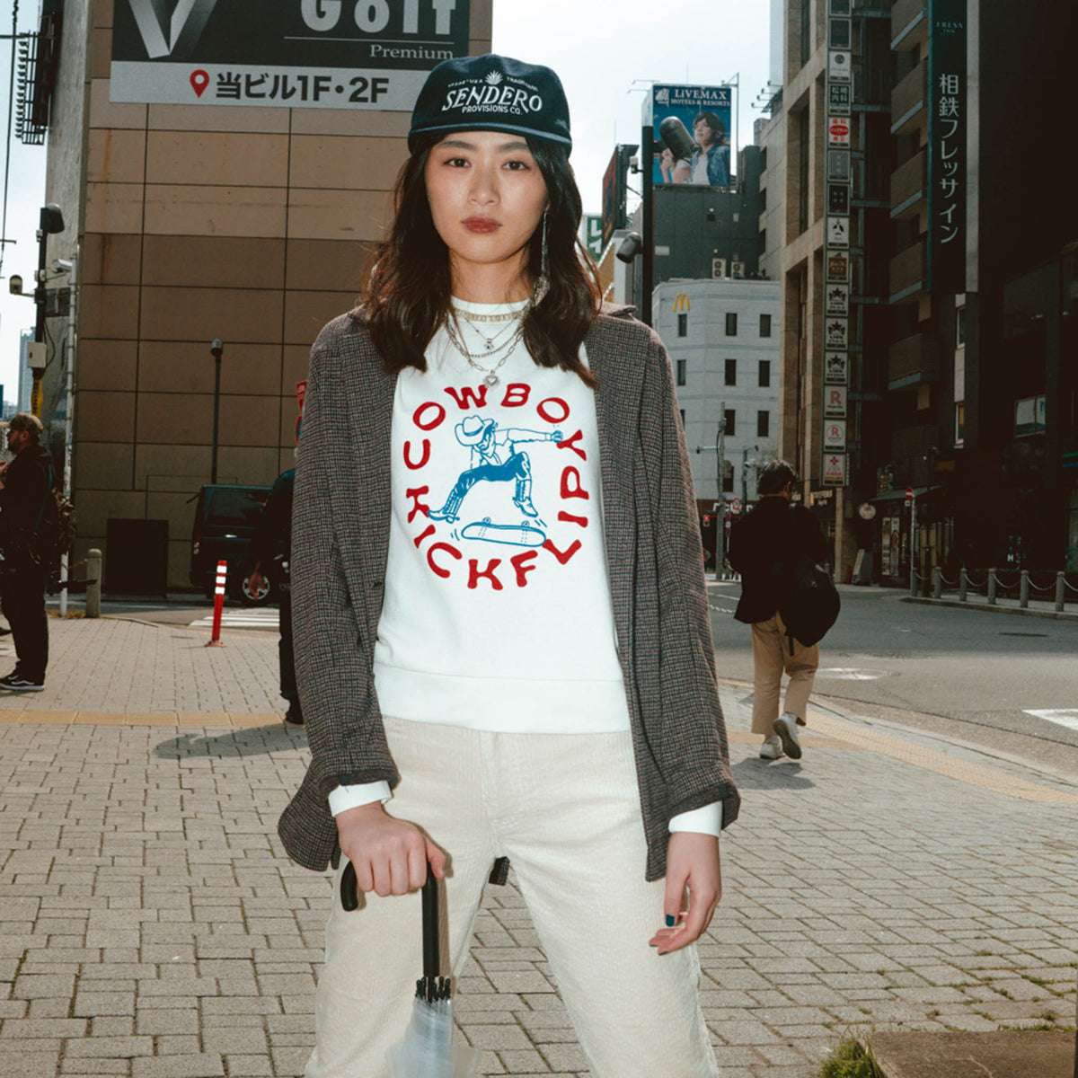 Cowboy Kickflip Women's Sweatshirt - Vintage White