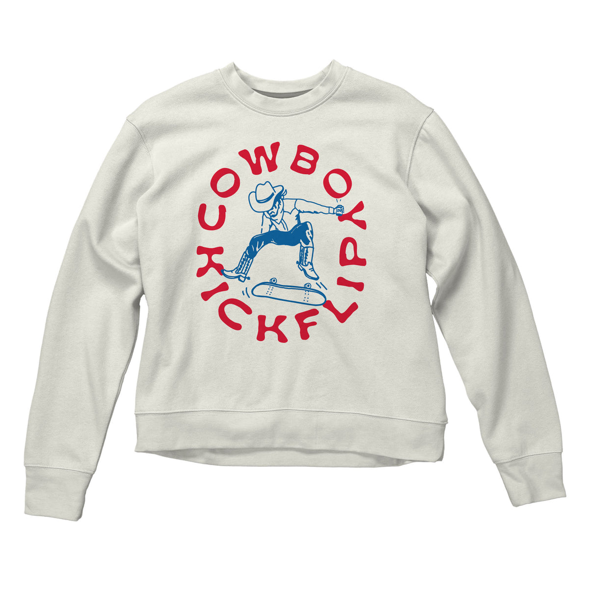 Cowboy Kickflip Women's Sweatshirt - Vintage White