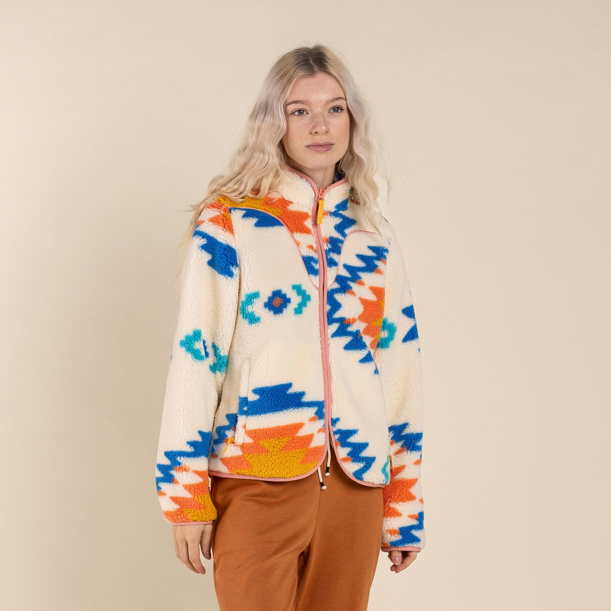 Sedona Fleece - Sante Fe Print - Vintage White
