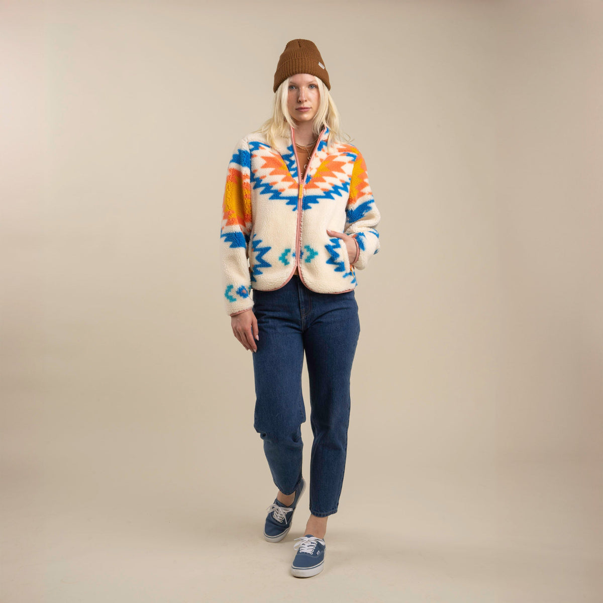 Sedona Fleece - Sante Fe Print - Vintage White